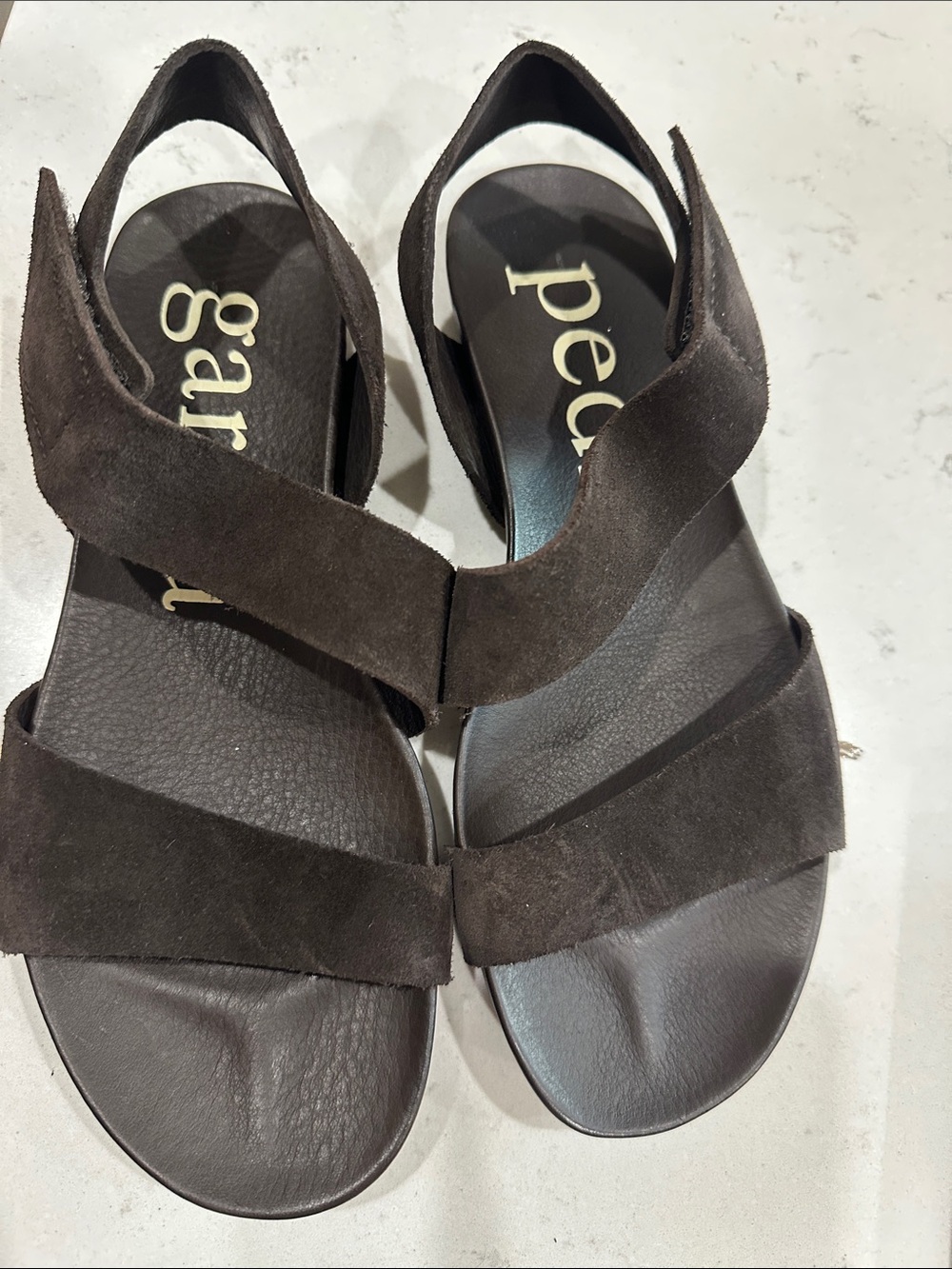 Pedro Garcia Dark Brown Suede Slingback Sandals